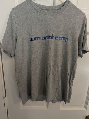 Gray Tee With Burn Boot Camp Print